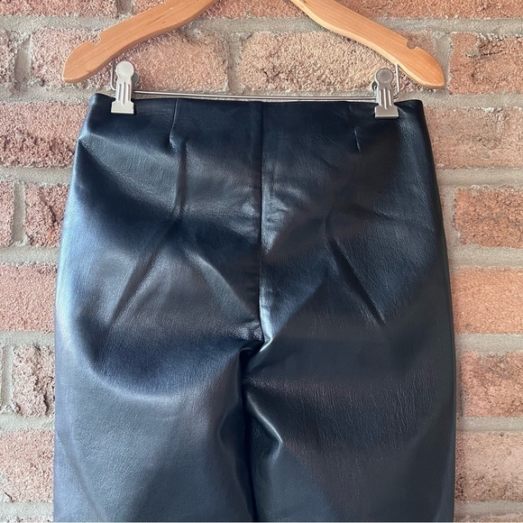 WIFRED | Black boxer style front tie high waisted Aritzia vegan leather pants - Picture 2 of 16